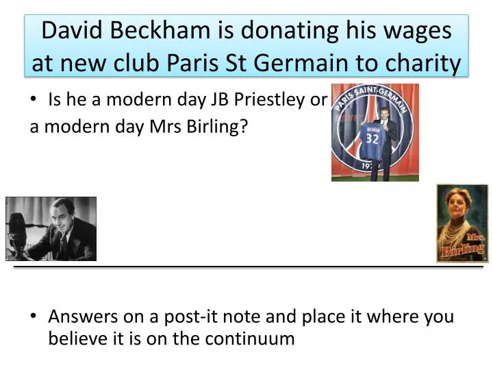david beckham is donating his wages at new club paris st germain to charity