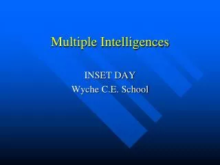 Multiple Intelligences