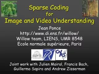Sparse Coding for Image and Video Understanding