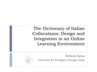 the dictionary of italian collocations design and integration in an online learning environment