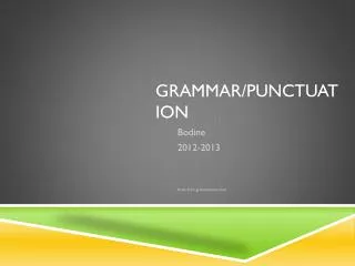 Grammar/Punctuation