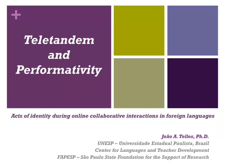 acts of identity during online collaborative interactions in foreign languages
