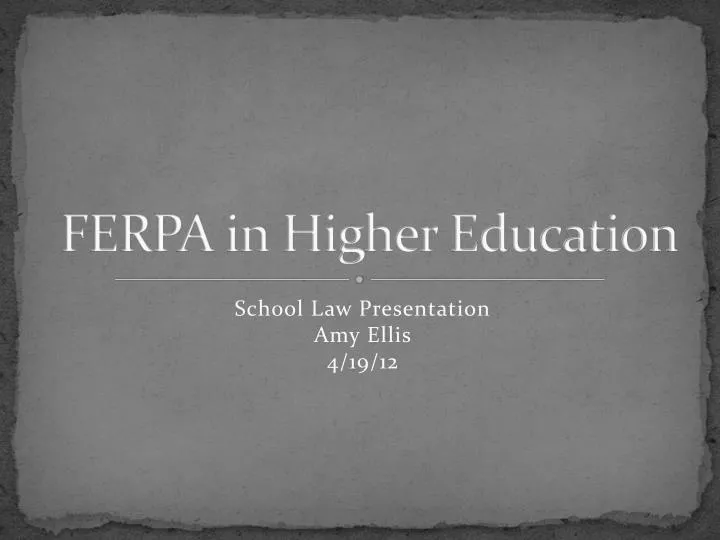 ferpa in higher education