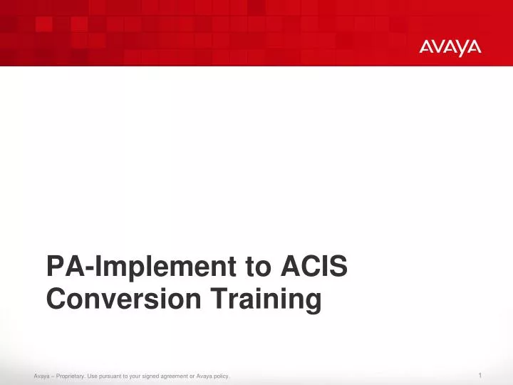 pa implement to acis conversion training