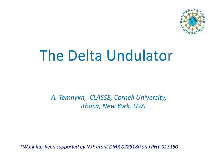 the delta undulator