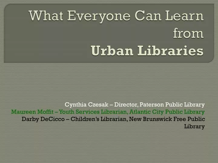 what everyone can learn from urban libraries