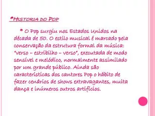 historia do pop