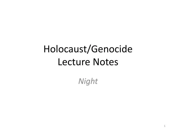 holocaust genocide lecture notes