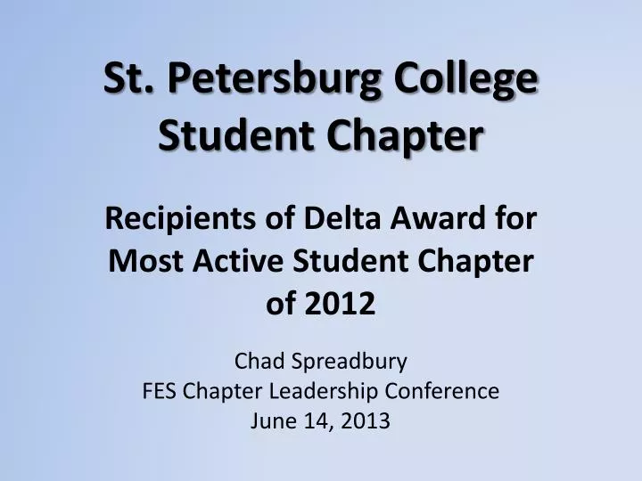 st petersburg college student chapter