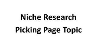 Niche Research Picking Page Topic