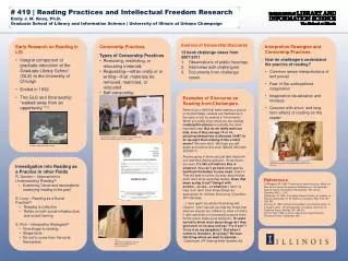 # 419 | Reading Practices and Intellectual Freedom Research Emily J. M. Knox, Ph.D.