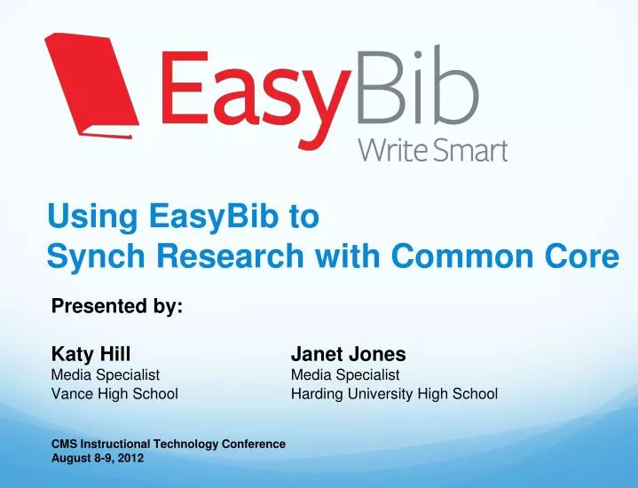 using easybib to synch research with common core