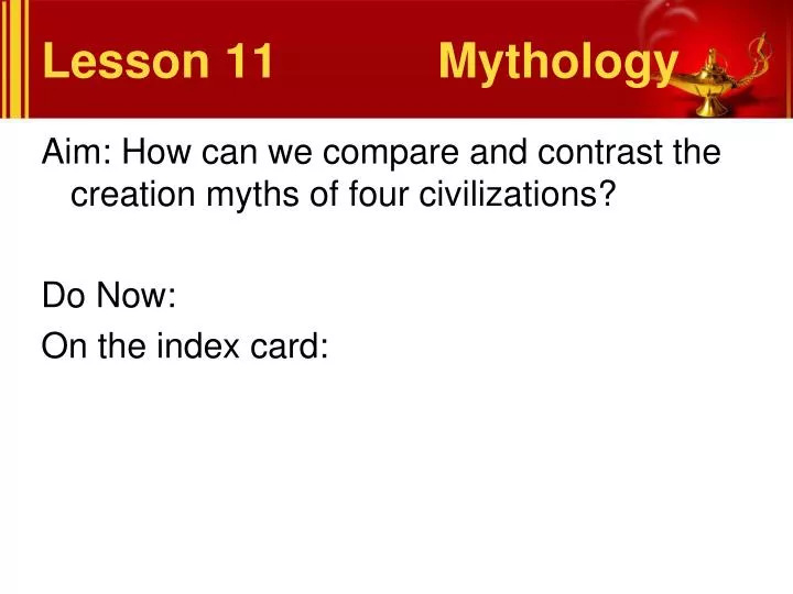lesson 11 mythology