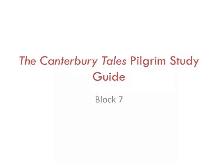 the canterbury tales pilgrim study guide