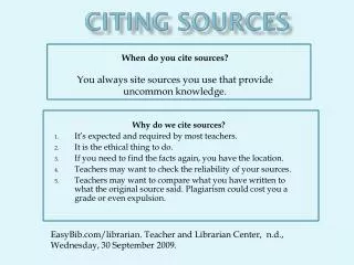 citing sources