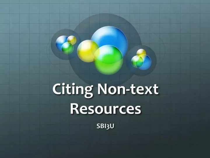 citing non text resources