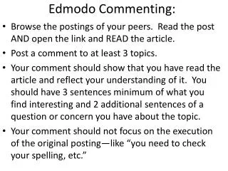 Edmodo Commenting: