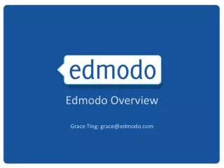 Edmodo Overview Grace Ting: grace@edmodo.com