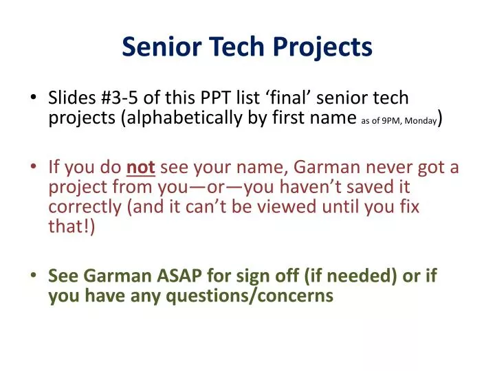 senior tech projects