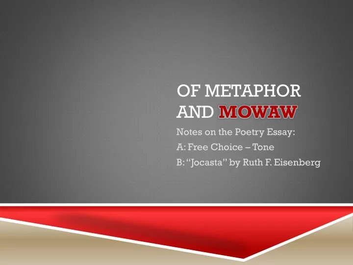 of metaphor and mowaw