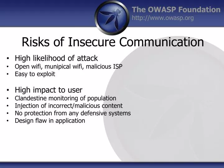 risks of insecure communication