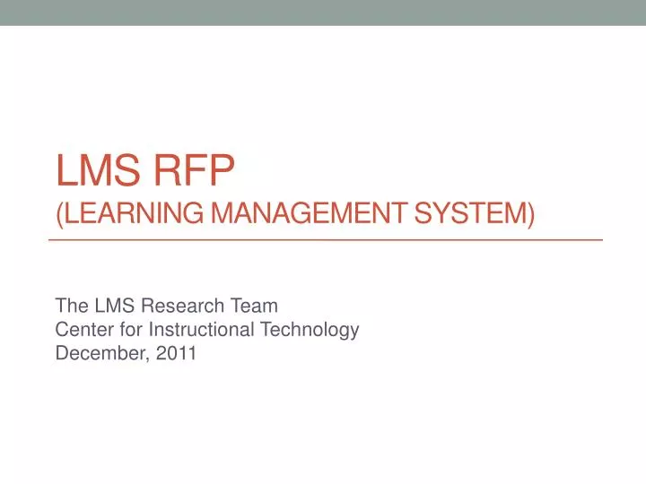 lms rfp learning management system