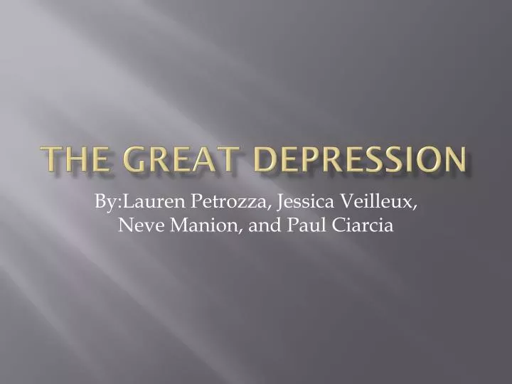 the great depression