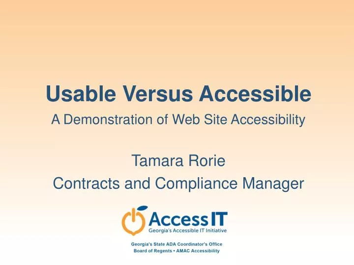 usable versus accessible