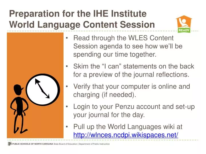 preparation for the ihe institute world language content session