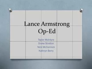 Lance Armstrong Op-Ed