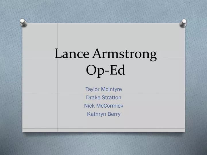 lance armstrong op ed