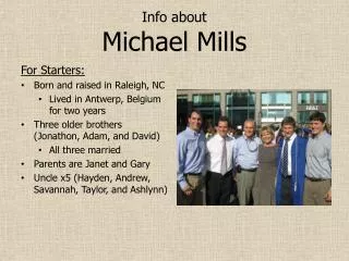 Info about Michael Mills