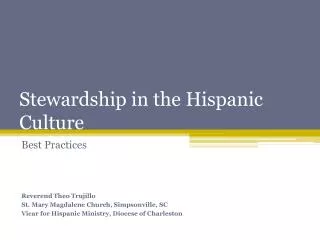 Stewardship in the Hispanic Culture
