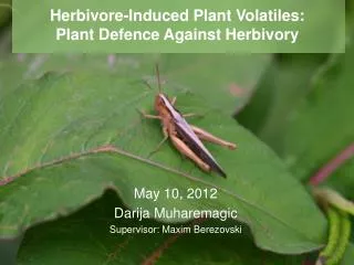 Herbivore-Induced Plant Volatiles: Plant Defence Against Herbivory