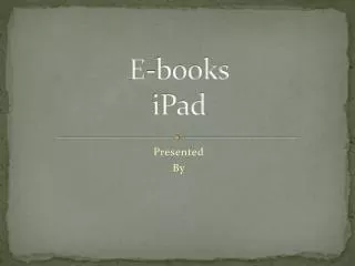 E-books iPad