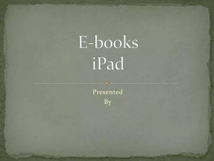 e books ipad