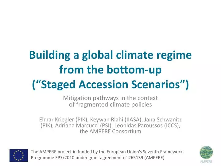 building a global climate regime from the bottom up staged accession scenarios