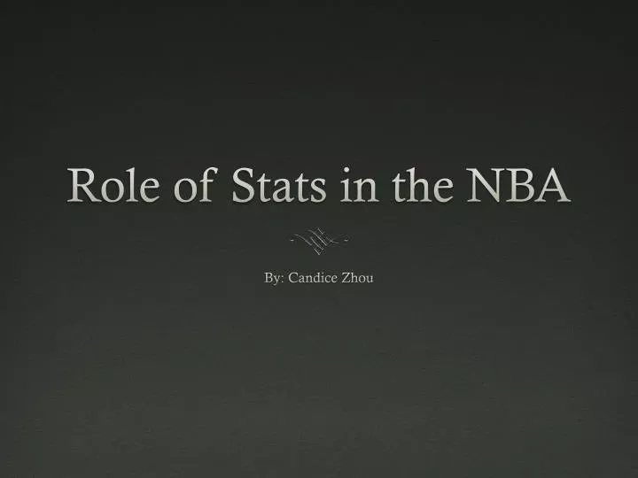 role of stats in the nba