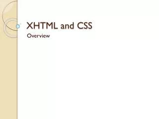 XHTML and CSS