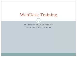 WebDesk Training