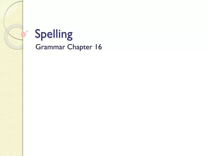 spelling