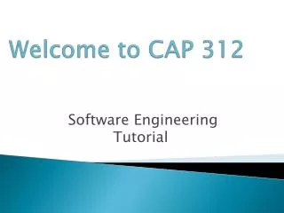 Welcome to CAP 312