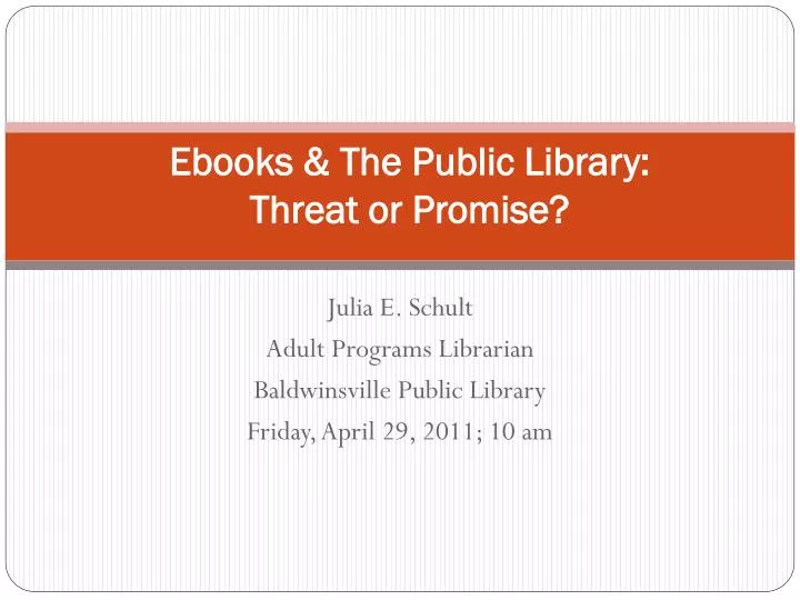 ebooks the public library threat or promise