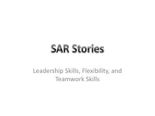 SAR Stories