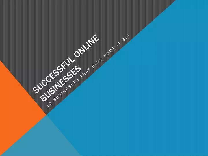 successful online businesses