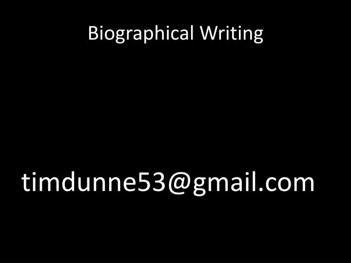 biographical writing