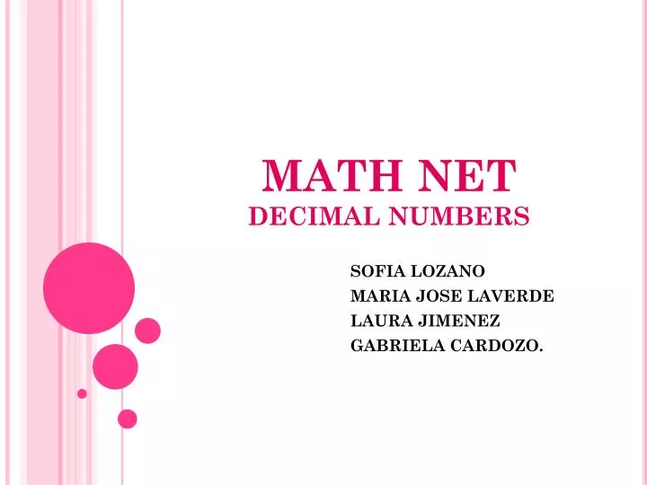 math net decimal numbers