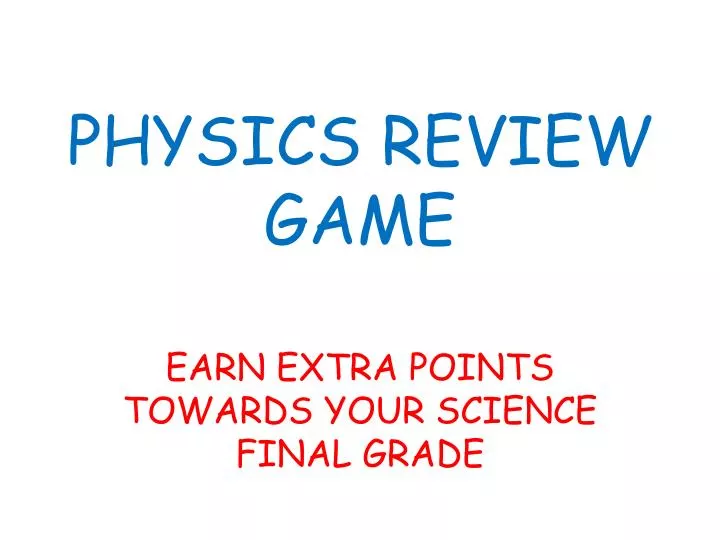 physics review game