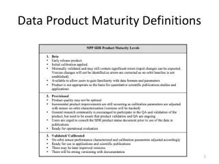 Data Product Maturity Definitions