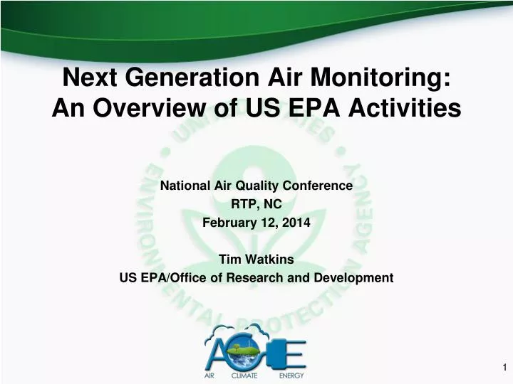 next generation air monitoring an overview of us epa activities